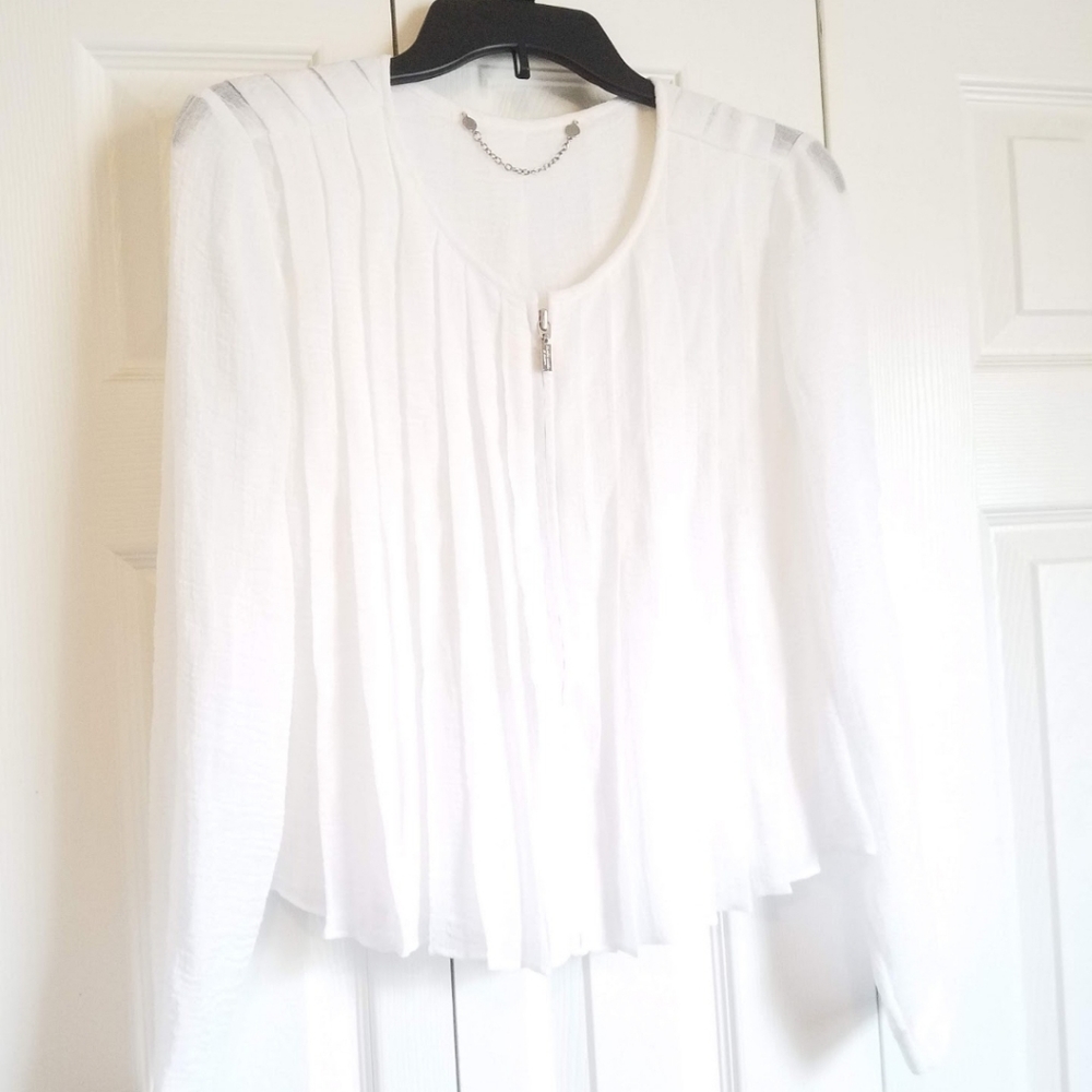 Pleated white blouse